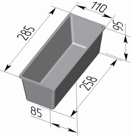 Форма для хлеба Спика 4 Л Тостерная (285х110х95мм) 4 секции Форма для хлеба Спика 4 Л Тостерная (285х110х95мм) 4 секции