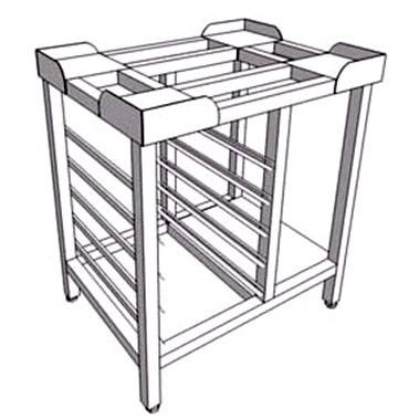 ППН Подставка с полкой и 5-ю направляющими для пароконвектомата 900*900*850 ППН Подставка с полкой и 5-ю направляющими для пароконвектомата 900*900*850