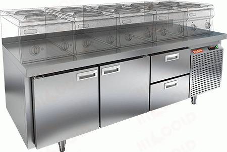 Стол холодильный HICOLD GN112/TN LT   2 двери 2 ящика