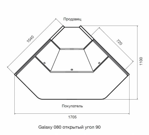 Витрина Dazzl Galaxy 080 Plug-in Открытый угол 90 вентилируемая универсальная (без боковин) Витрина Dazzl Galaxy 080 Plug-in Открытый угол 90 вентилируемая универсальная (без боковин)