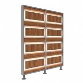 Перегородка 2-х секционная стандарт EcoWood (ЭкоВуд) с подсветкой 1275х150х1650 мм Перегородка 2-х секционная стандарт EcoWood (ЭкоВуд) с подсветкой 1275х150х1650 мм