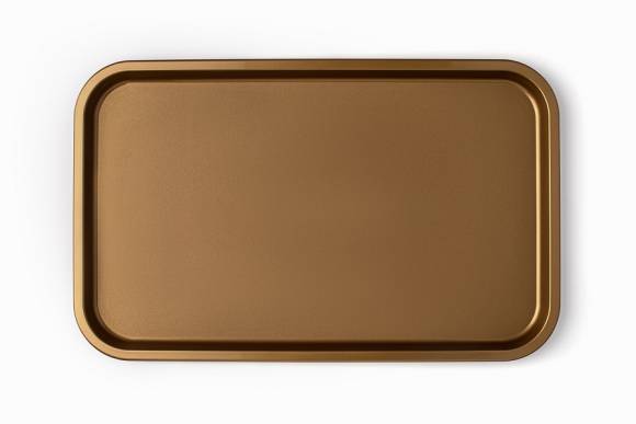 Поднос прямоугольный 52,5x32,5см золотой поверхность шагрень (508) MGprof 1737