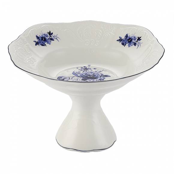 Блюдо десертное на ножке 31 см Blue Flower P.L. Proff Cuisine NY-YQA4706-FB-31CM