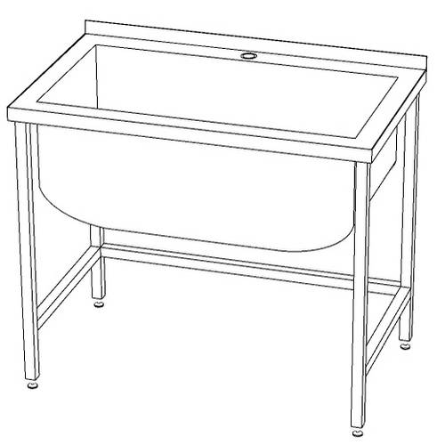 ВМ1 Ванна моечная сварная 1-а секционная 1000*900*850 гл.350 с бортом ВМ1 Ванна моечная сварная 1-а секционная 1000*900*850 гл.350 с бортом