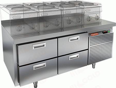 Стол холодильный HICOLD GN22/TN LT 4 ящика