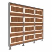 Перегородка 3-х секционная стандарт EcoWood (ЭкоВуд) с подсветкой 1900х150х1650 мм Перегородка 3-х секционная стандарт EcoWood (ЭкоВуд) с подсветкой 1900х150х1650 мм