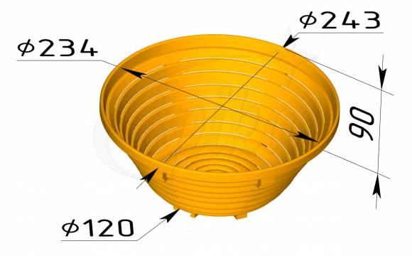 Форма для расстойки круглая FR-01 (243х120х90)