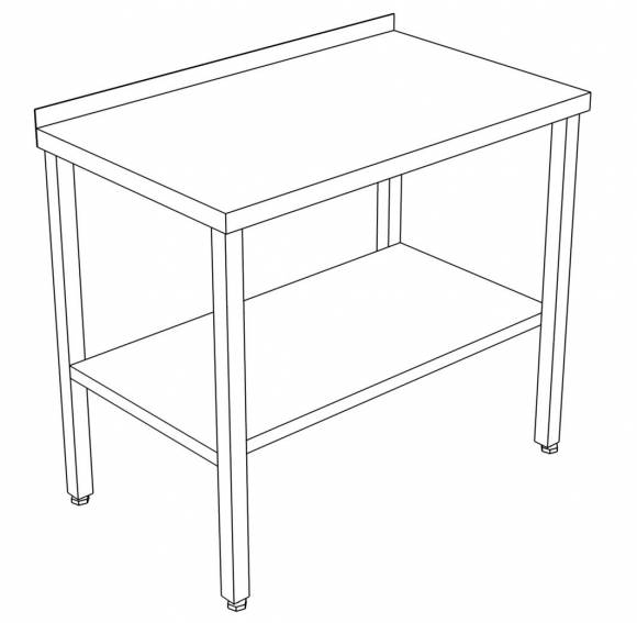 СПП стол производственный с полкой и бортом 1500*400*850