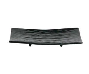 Тарелка прямоугольная 240х145мм на ножках Киото Блэк 23852B/PT211 32292 /4/