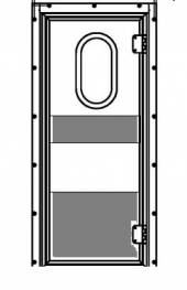 Маятниковая дверь одностворчатая с фиксацацией полотна МДО(Fix90)-1237.2100-40-Пр, окна, отбойники Маятниковая дверь одностворчатая с фиксацацией полотна МДО(Fix90)-1237.2100-40-Пр, окна, отбойники