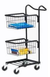 Тележка для горничных ТГ9.1 ОЛДАК 2 сетчатые корзины, полка
