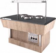 Мармит первых блюд Refettorio (шведский стол пристенный) RМ42SDP каменная столешница, 3 супницы