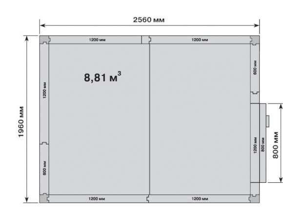 Камера холодильная Polair КХН- 8,81 1960х2560х2200 складская «уголки в комплект не входят»