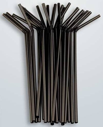 Трубочка для коктейля 0,5*21см черная с гофрой 1000шт/уп 