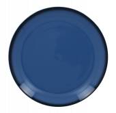 Тарелка плоская круглая 240мм RAK Porcelain Lea фарфор синий с каймой LENNPR24BL /12/