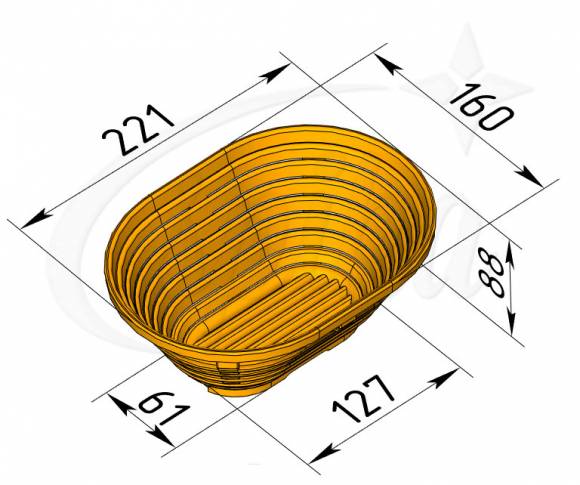Форма для расстойки овальная FR-06 (221х160х88)