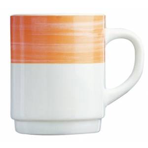 Кружка 250 мл оранжевый край Браш 54719 /6/ Кружка 250 мл оранжевый край Браш 54719 /6/