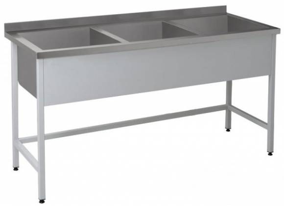 ВМ3 Ванна моечная сварная 3-х секционная 1600*400*850 гл.300 с бортом ВМ3 Ванна моечная сварная 3-х секционная 1600*400*850 гл.300 с бортом
