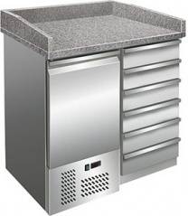 Стол холодильный пиццерийный GN 1/1 серия 700 столешница и бортик из гранита Koreco SPZ4001 8922 Стол холодильный пиццерийный GN 1/1 серия 700 столешница и бортик из гранита Koreco SPZ4001 8922