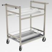 Тележка для сушки тарелок 2-х уровневая с поддоном 1100*600*1100 (НЕРЖ), колеса 125мм