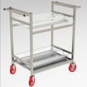 Тележка для сушки тарелок 2-х уровневая с поддоном 1100*600*1140 (НЕРЖ), колеса 160мм
