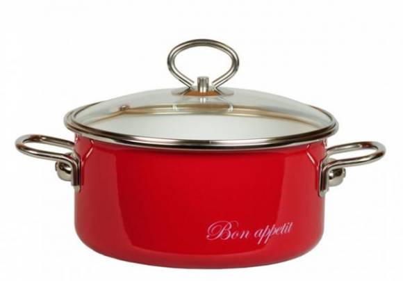 Кастрюля циллиндрич. 3л "Bon Appetit" цвет вишня /8SD185S  ЦБ-00035114 /4/