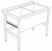 ВМ2 Ванна моечная сварная 2-х секционная 1700*400*850 гл.300 с бортом ВМ2 Ванна моечная сварная 2-х секционная 1700*400*850 гл.300 с бортом