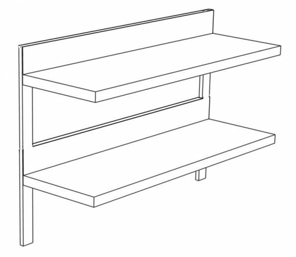 ПК2 полка производственная 2-х уровневая 500*300 с бортом ПК2 полка производственная 2-х уровневая 500*300 с бортом