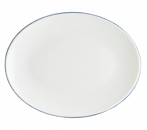 Блюдо овальное 250*190 мм фарфор Gourmet Retro Bonna E101MOV25OV синий край b
