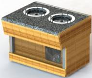 Диспенсер для тарелок Refettorio (шведский стол пристенный) RD40SP каменная столешница без полки Диспенсер для тарелок Refettorio (шведский стол пристенный) RD40SP каменная столешница без полки