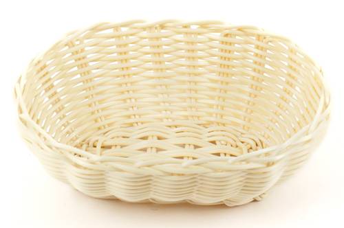 Корзинка овальная пластиковая 200х150х75мм бежевая [KT4045]
