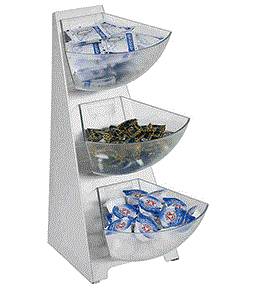 Этажерка 3-х ярусная нерж., 3 съемные полимерн. чаши  APS 11444  09100656