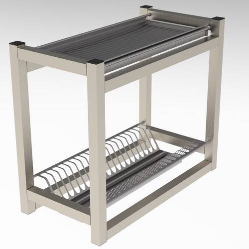 Полка для сушки тарелок и стаканов 2-х уровневая 600*300*500 (нерж) Полка для сушки тарелок и стаканов 2-х уровневая 600*300*500 (нерж)