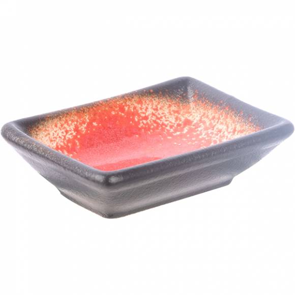 Соусник прямоугольный «Агат» 50мл H=25 L=90 B=65мм фарфор красный A18741W764Y80  /1/