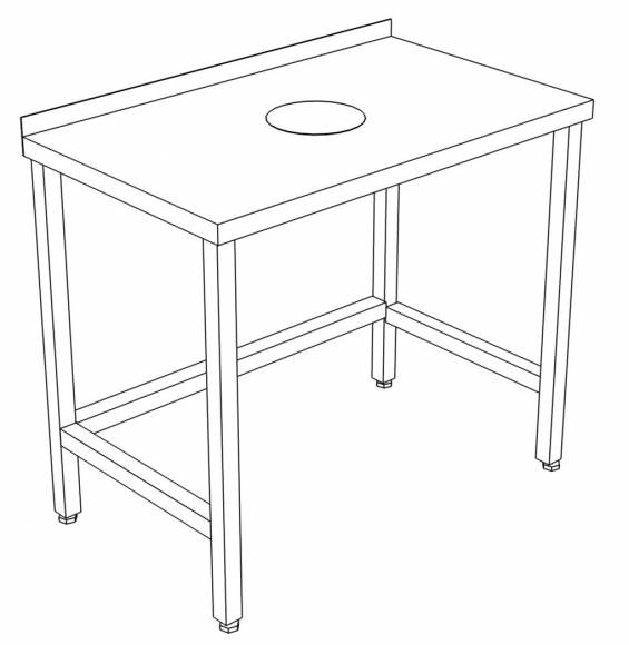 СПО стол производственный для сбора отходов с бортом 1500*500*850