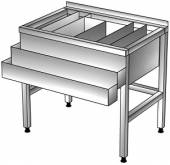 Барная станция 1100*600(800)*850, с бортом, двойной рельсой нерж.