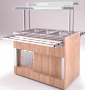 Прилавок холодильный Refettorio (шведский стол островной) RС43А нерж. столешница для 4хGN1/1