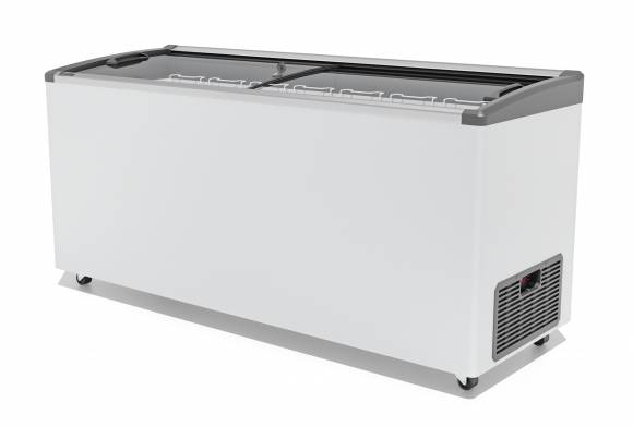 Ларь морозильный с наклонным гнутым стеклом Frostor Gellar FG 600 E v25 серый