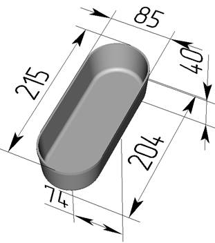 Форма для хлеба Спика 7-1 овал (215 х 85 х 40 мм)