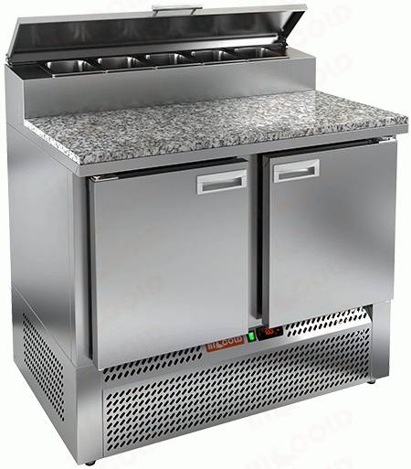 Стол холодильный для пиццы Hicold PZE2-11GN (1/6) камень агрегат внизу