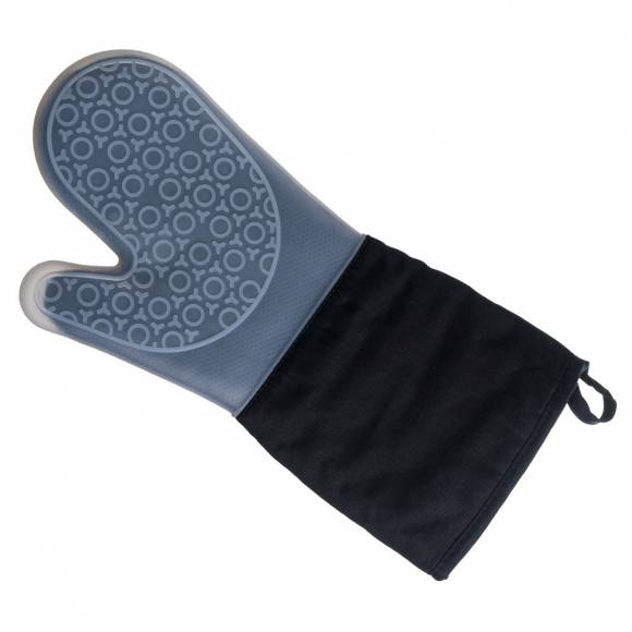 Рукавица термостойкая силикон и хлопок 380х150мм с 1-м выделенн. пальцем (до +230 °С)  (1шт) MGprof