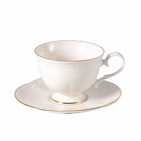 Чайная пара 200 мл, фарфор, Aristocrat Gold Noble 313600/313009-Gold /6/