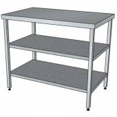 СП2П стол производственный с 2-мя полками и без борта 1700*900*850