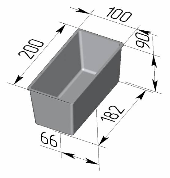 Форма для хлеба Спика Тостерная 1 секция (200х100х90мм)