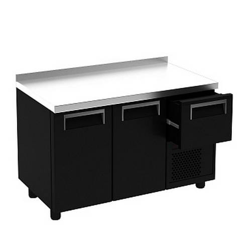 Стол холодильный T57 M2-1 9005-29 корпус черный, с бортом, планка (BAR-250) Стол холодильный T57 M2-1 9005-29 корпус черный, с бортом, планка (BAR-250)