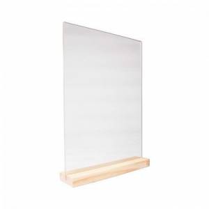 Табличка А4 210*300мм вертикал. прозрач. на дерев. подставке 58100