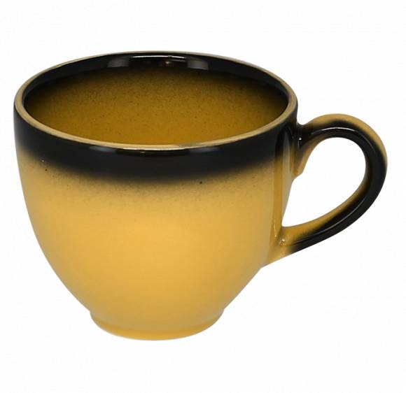 Чашка кофейная 200мл RAK Porcelain Lea фарфор желтый с каймой LECLCU20NY /12/