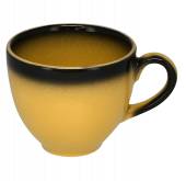 Чашка кофейная 200мл RAK Porcelain Lea фарфор желтый с каймой LECLCU20NY /12/