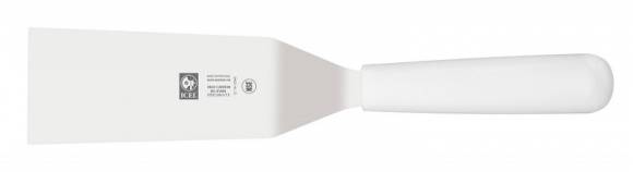 Лопатка 33 см. изогнутая раб. часть 16,5*7,5 см. нерж. с пластик. ручкой, белая Icel