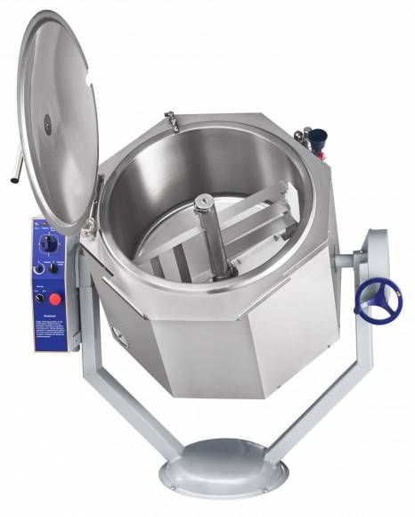 Котел пищеварочный Абат КПЭМ-160-ОМР ручное опрокидывание, миксер